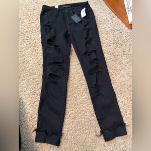 Flying Monkey Women's Black Distressed Jeans